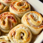 Baked Ham and Cheese Roll Ups Easy and Quick Weeknight Kid-Friendly Hot Meals Made with Pizza Dough March Madness Tailgate Recipes My Farmhouse Table