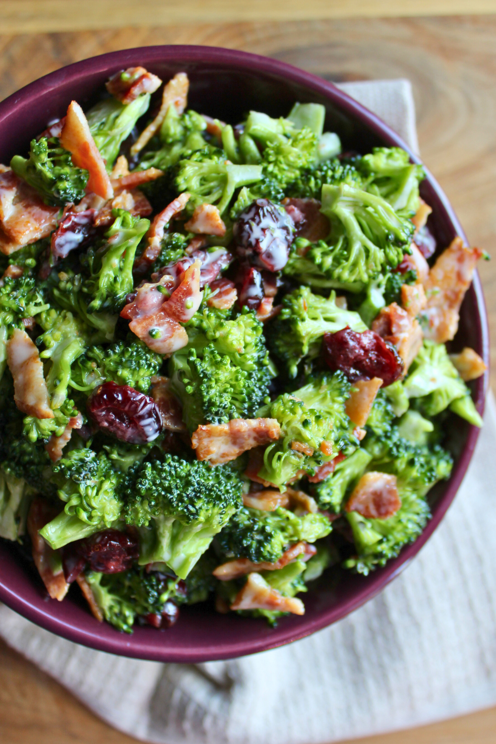 The Best Classic Broccoli Salad Cranberry Bacon and Raw Broccoli Easy Midwest Potluck Recipes My Favorite Broccoli Salad Recipe My Farmhouse Table