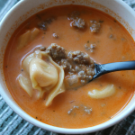 Tomato Tortellini Soup with Sausage Creamy Crockpot Easy Slow Cooker Weeknight Meal My Farmhouse Table