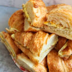 Croissant Breakfast Sandwiches Sausage, Egg, and Cheese Breakfast Croissants, Make Ahead Breakfast Croissants Sheet Pan Scrambled Eggs Breakfast Meal Prep Ideas My Farmhouse Table