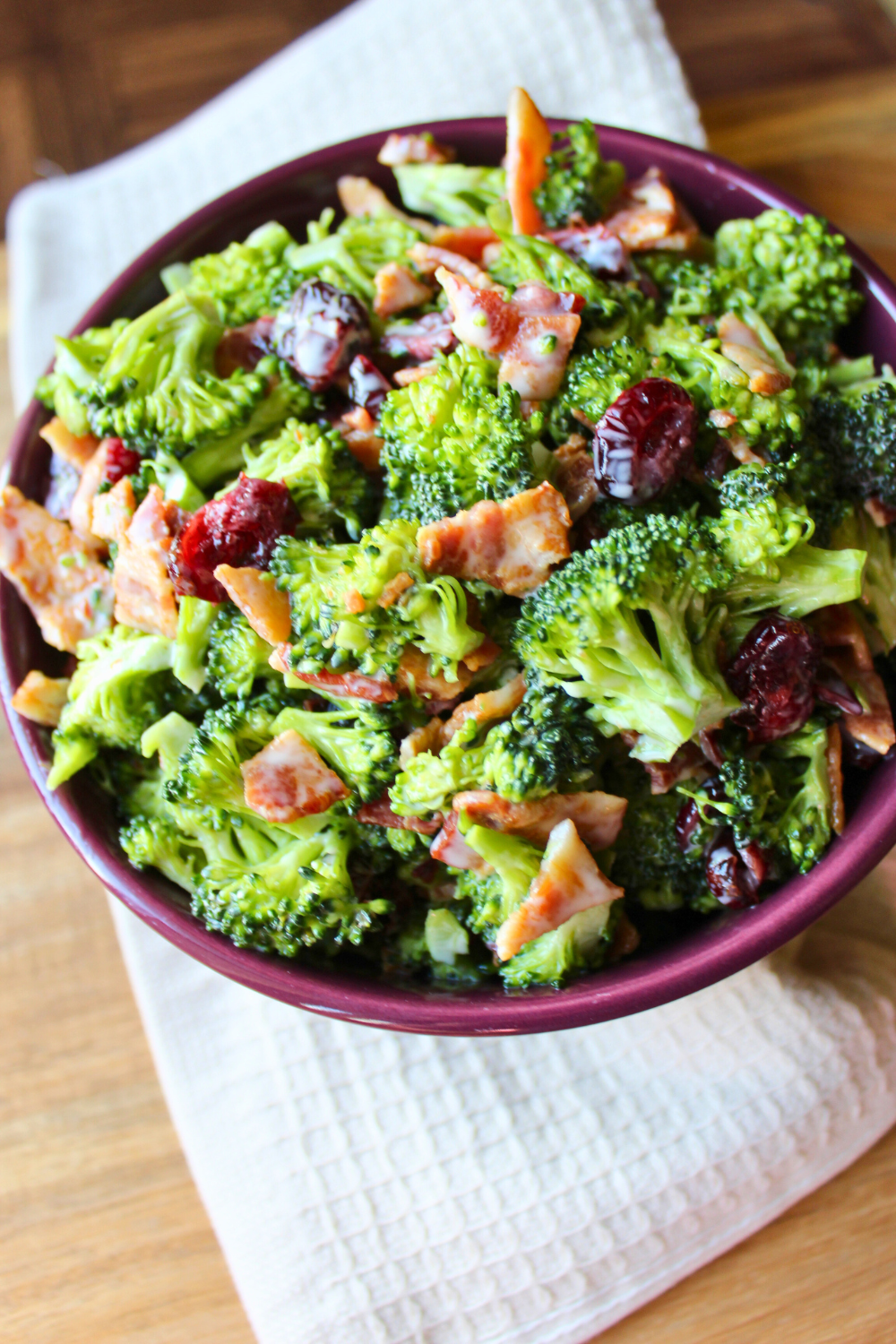 The Best Classic Broccoli Salad Cranberry Bacon and Raw Broccoli Easy Midwest Potluck Recipes My Favorite Broccoli Salad Recipe My Farmhouse Table