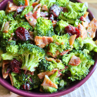 The Best Classic Broccoli Salad Cranberry Bacon and Raw Broccoli Easy Midwest Potluck Recipes My Favorite Broccoli Salad Recipe My Farmhouse Table