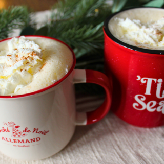 Starbucks Eggnog Chai Latte Homemade Copycat Recipe Christmas Seasonal Warm Drinks Chai Tea My Farmhouse Table